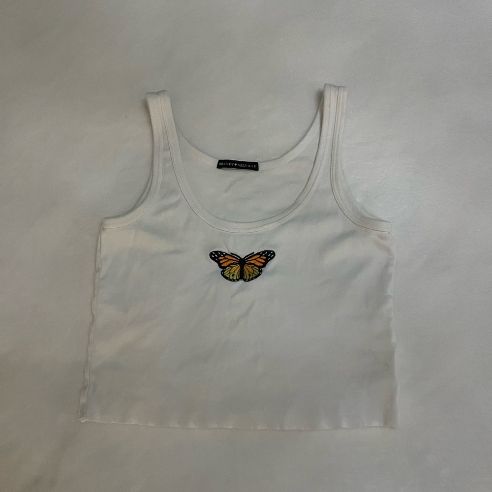 White tank top from Brandy Melville.